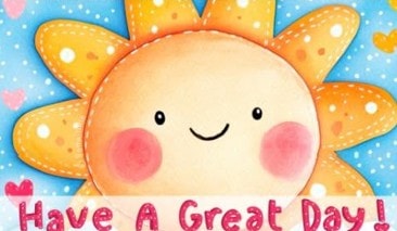 Cheerful sun character — Have a Sunny Day!